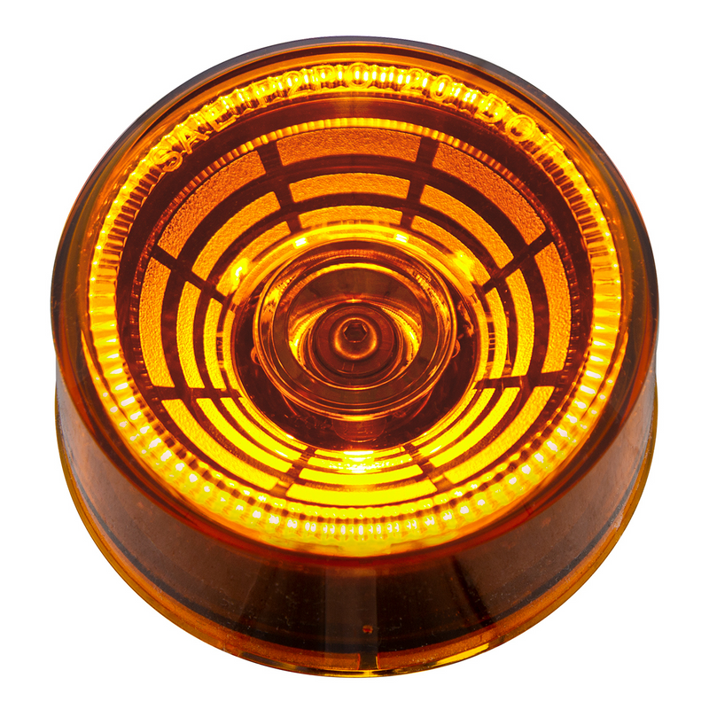 Luz de abismo redonda de 4 LED de 2-1/2" (espacio libre/marcador) - LED ámbar/lente ámbar