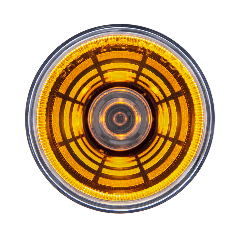 4 LED 2-1/2" Round Abyss Light (Clearance/Marker) - Amber LED/Clear Lens