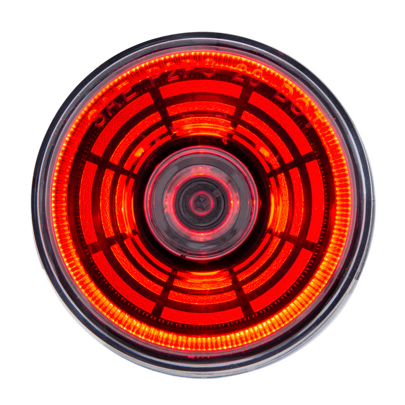 4 LED 2-1/2" Round Abyss Light (Clearance/Marker) - Red LED/Clear Lens