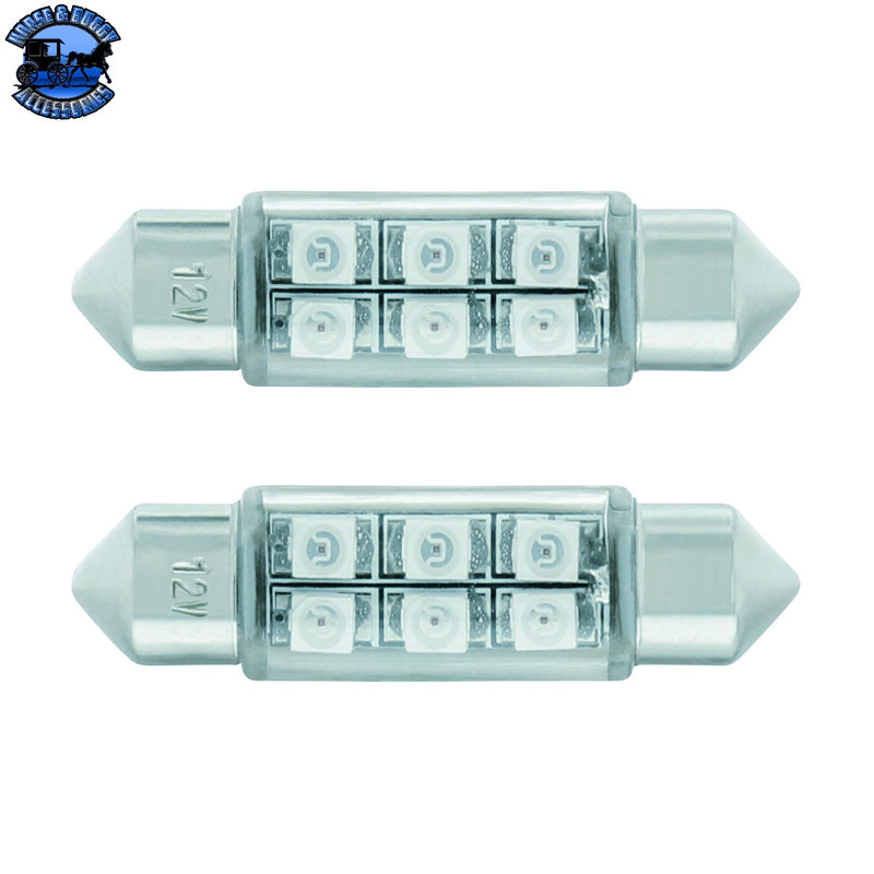 Bombilla LED Micro SMD de alta potencia 6 SMD 6418/6461-36 mm - Ámbar (paquete de 2)