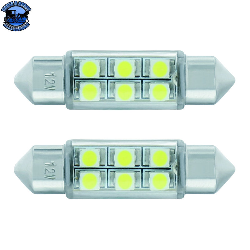 Bombilla LED Micro SMD de alta potencia 6 SMD 6418/6461-36 mm - Blanco (paquete de 2)