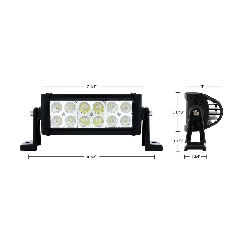UP-36599 12 High Power LED 7" Combo Light Bar - Competition Series