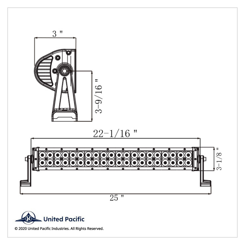 UP-36599 12 High Power LED 7" Combo Light Bar - Competition Series