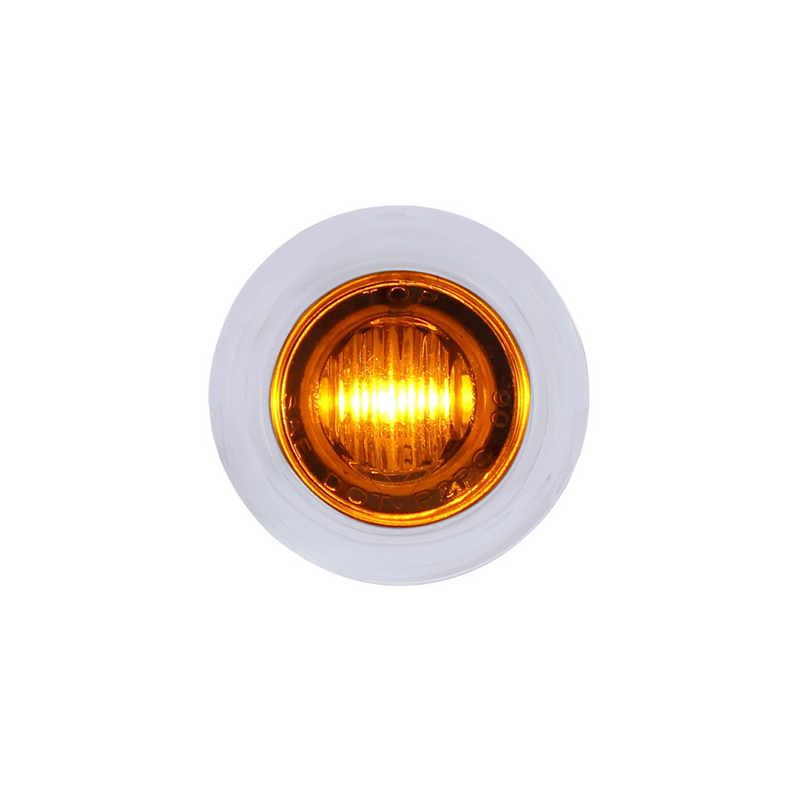 3 LED Dual Function Mini Auxiliary/Utility Light With Bezel & Washer - Amber LED/Amber Lens