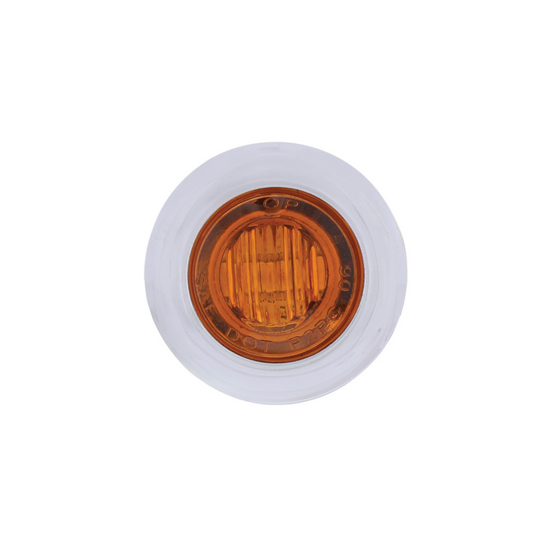 3 LED Dual Function Mini Auxiliary/Utility Light With Bezel & Washer - Amber LED/Amber Lens