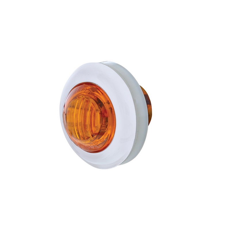 3 LED Dual Function Mini Auxiliary/Utility Light With Bezel & Washer - Amber LED/Amber Lens