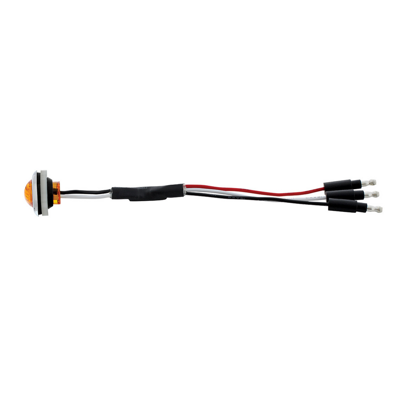 3 LED Dual Function Mini Auxiliary/Utility Light With Bezel & Washer - Amber LED/Amber Lens