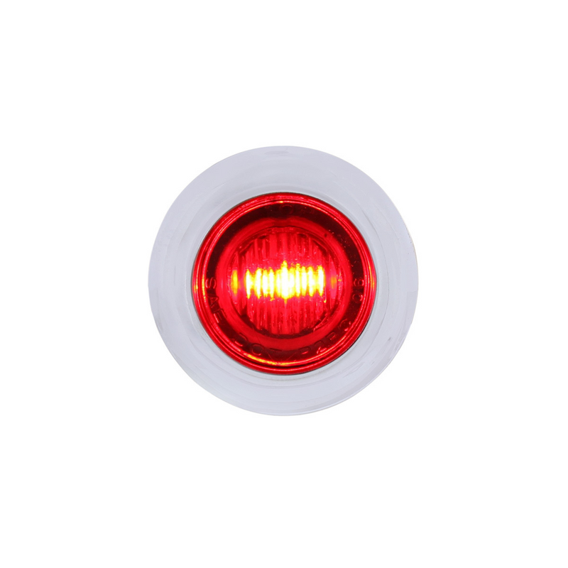 3 LED Dual Function Mini Auxiliary/Utility Light With Bezel & Washer - Red LED/Red Lens