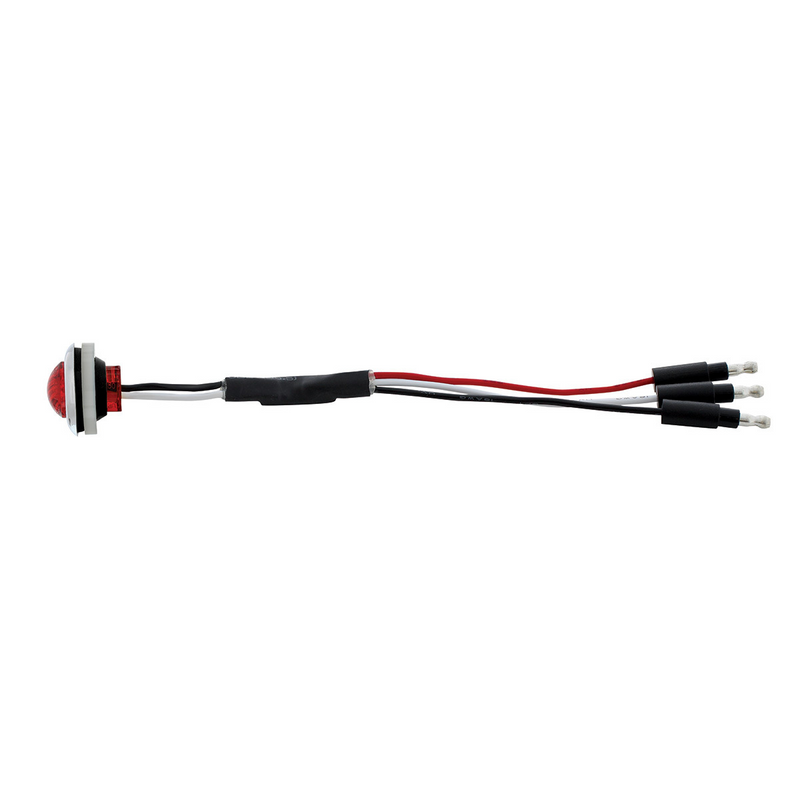 3 LED Dual Function Mini Auxiliary/Utility Light With Bezel & Washer - Red LED/Red Lens
