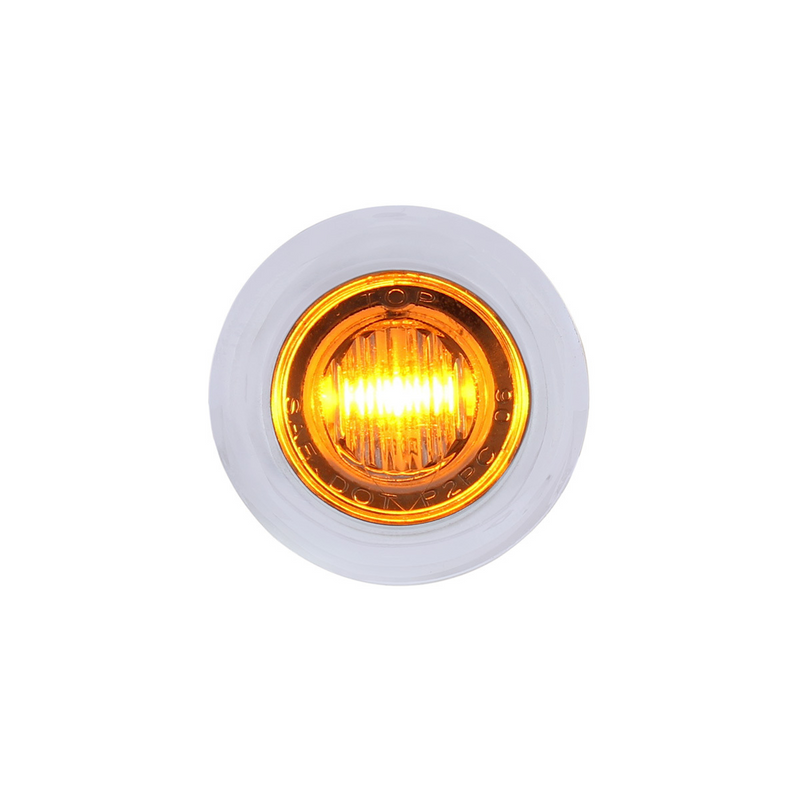 3 LED Dual Function Mini Auxiliary/Utility Light With Bezel & Washer - Amber LED/Clear Lens