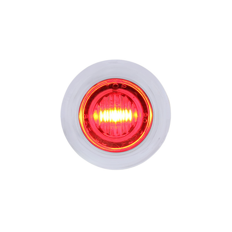 3 LED Dual Function Mini Auxiliary/Utility Light With Bezel & Washer - Red LED/Clear Lens