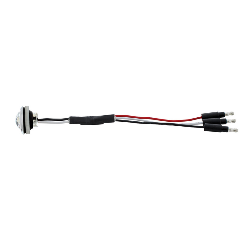 3 LED Dual Function Mini Auxiliary/Utility Light With Bezel & Washer - Red LED/Clear Lens