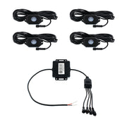 Bluetooth RGB Multi-Color 500 Lumen LED Rock Light 4-Piece Kit #36604 underglow Black