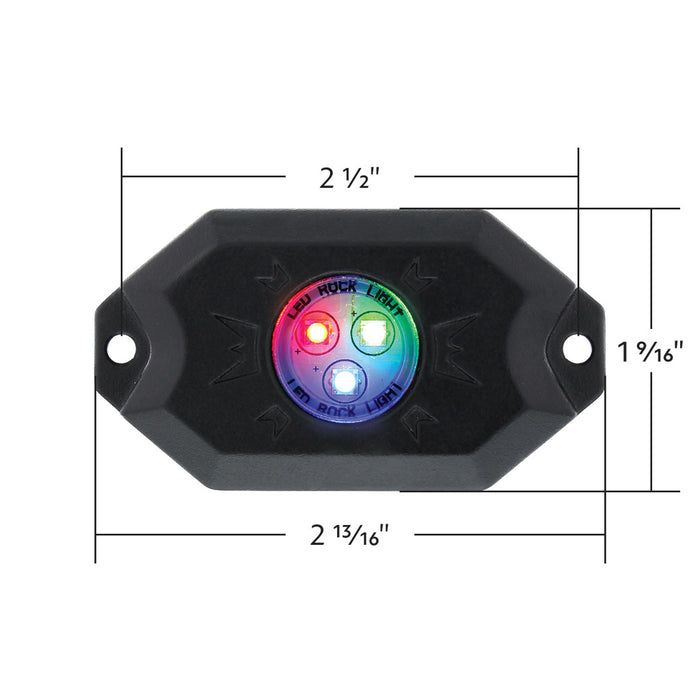 Dark Slate Gray Bluetooth RGB Multi-Color 500 Lumen LED Rock Light 4-Piece Kit #36604 underglow