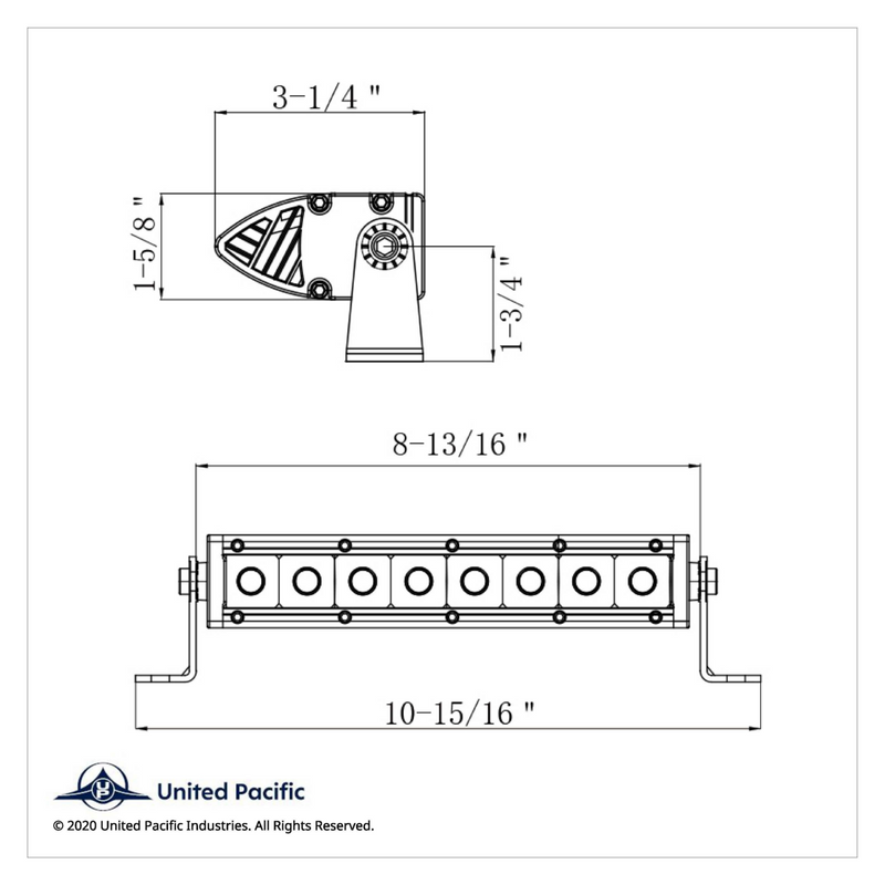 8 High Power CREE LED Single Row 8-3/4" Light Bar - Spot & Flood