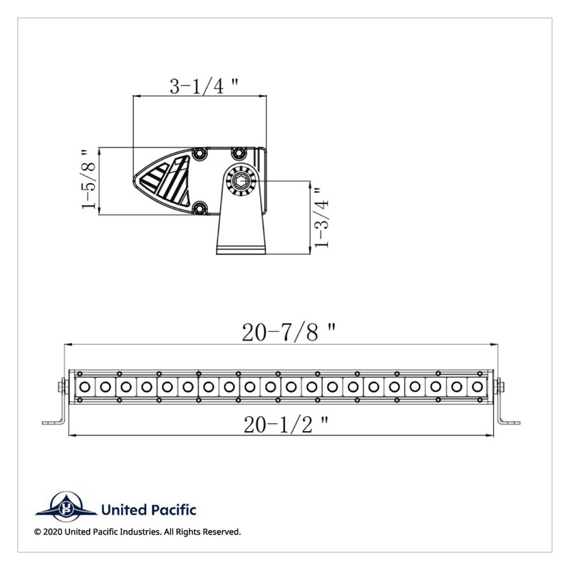 UP-36614 20 High Power CREE LED Single Row 20-1/2" Light Bar - Spot & Flood