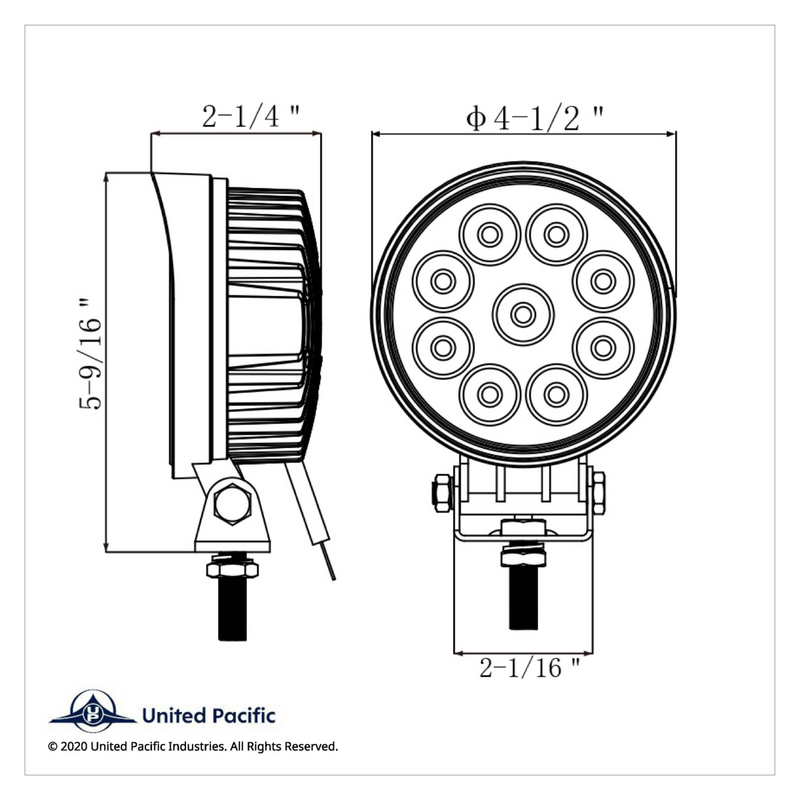 9 High Power LED 4-1/2" Round "Competition Series" Work Light - Spot
