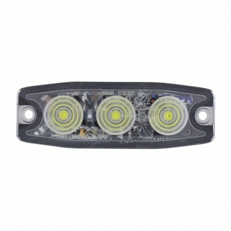 Luz de advertencia súper delgada de 3 LED de alta potencia - LED ámbar (a granel)