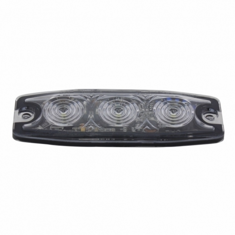 Luz de advertencia súper delgada de 3 LED de alta potencia - LED ámbar (a granel)