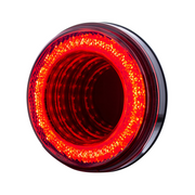 24 LED 4" Round Mirage Light (Stop, Turn & Tail) - Red LED/Red Lens (Bulk)