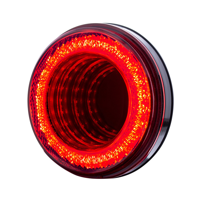 24 LED 4" Round Mirage Light (Stop, Turn & Tail) - Red LED/Red Lens (Bulk)