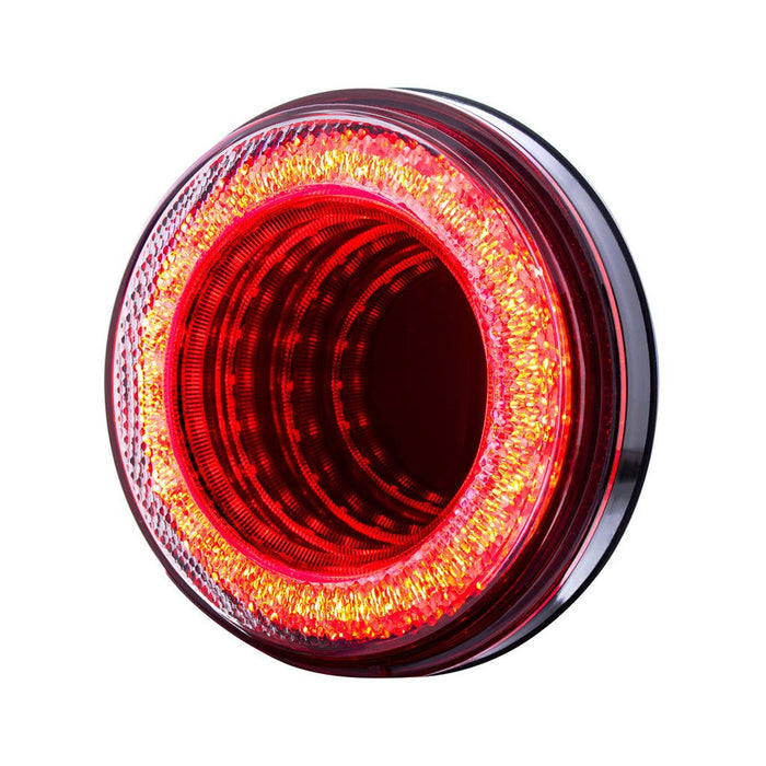 Black 24 LED 4" Round Mirage Light (Stop, Turn & Tail) - Red LED/Clear Lens #36654