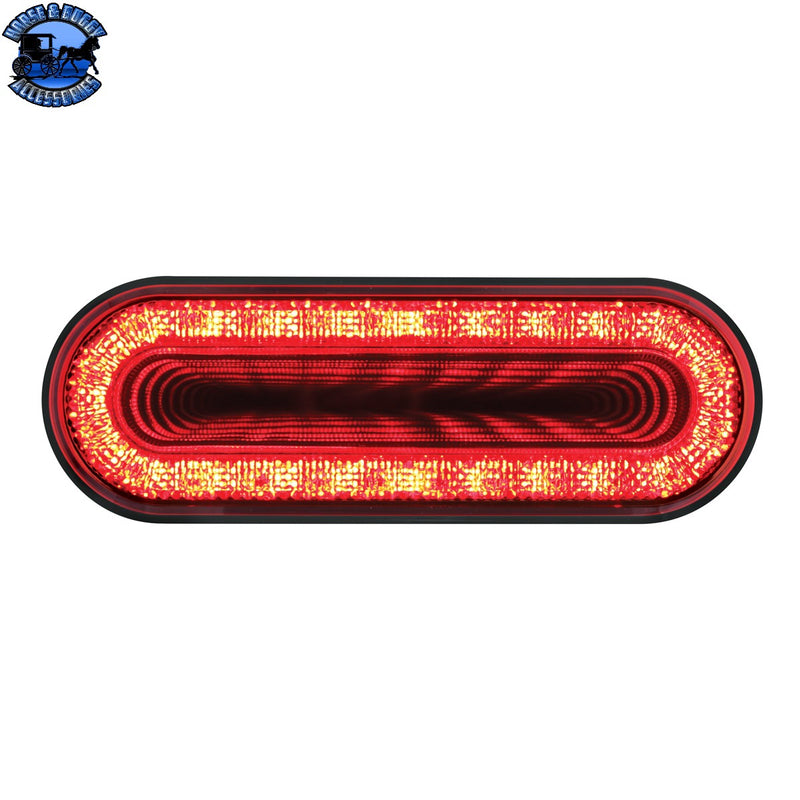 UP-36656 24 LED 6" Oval Mirage Light (Stop, Turn & Tail) - Red LED/Red Lens