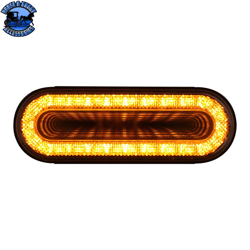 UP-36665 24 LED 6" Oval Mirage Light (Turn Signal) - Amber LED/Clear Lens