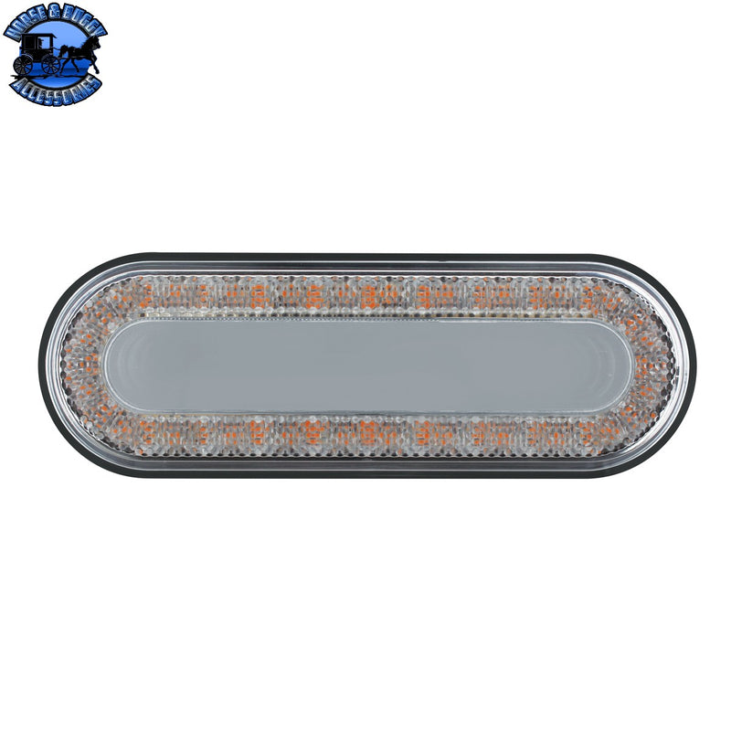 UP-36665 24 LED 6" Oval Mirage Light (Turn Signal) - Amber LED/Clear Lens