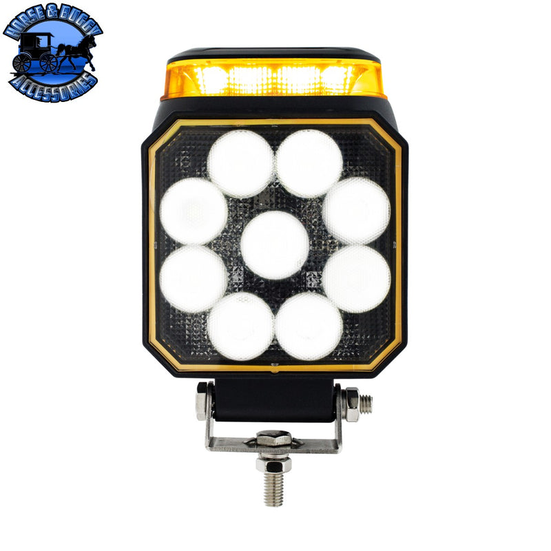 UP-36706 High Power 9 LED Work Light With Amber Strobe Light