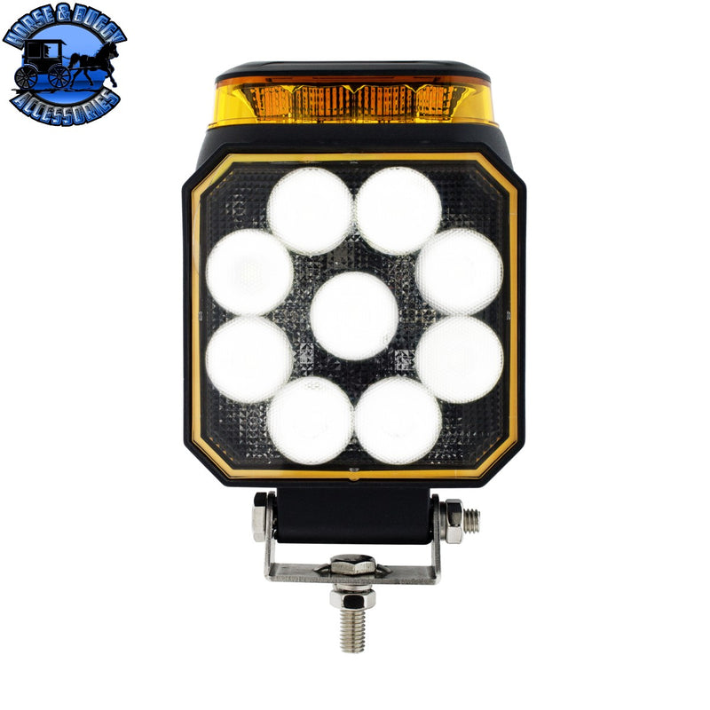 UP-36706 High Power 9 LED Work Light With Amber Strobe Light