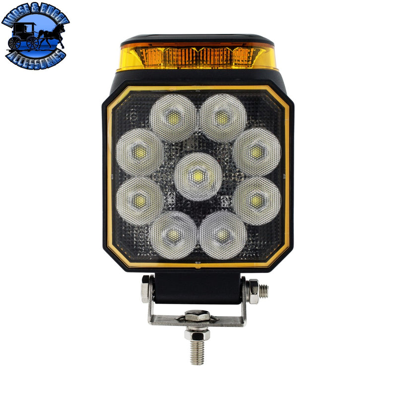 UP-36706 High Power 9 LED Work Light With Amber Strobe Light