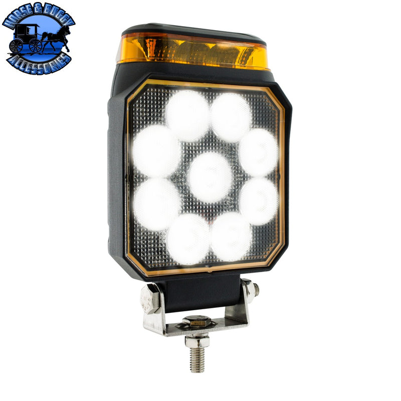 UP-36706 High Power 9 LED Work Light With Amber Strobe Light