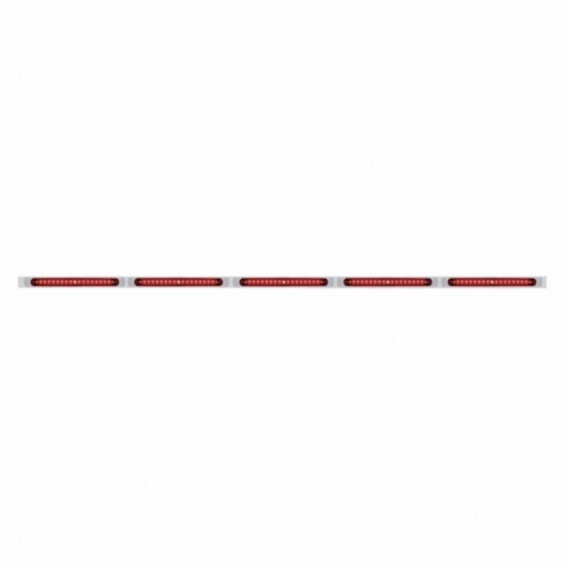 94" Stainless Steel Light Bracket - 19 LED 17-1/4" Light Bar x 5 With Red LED/Red Lens With Bezel