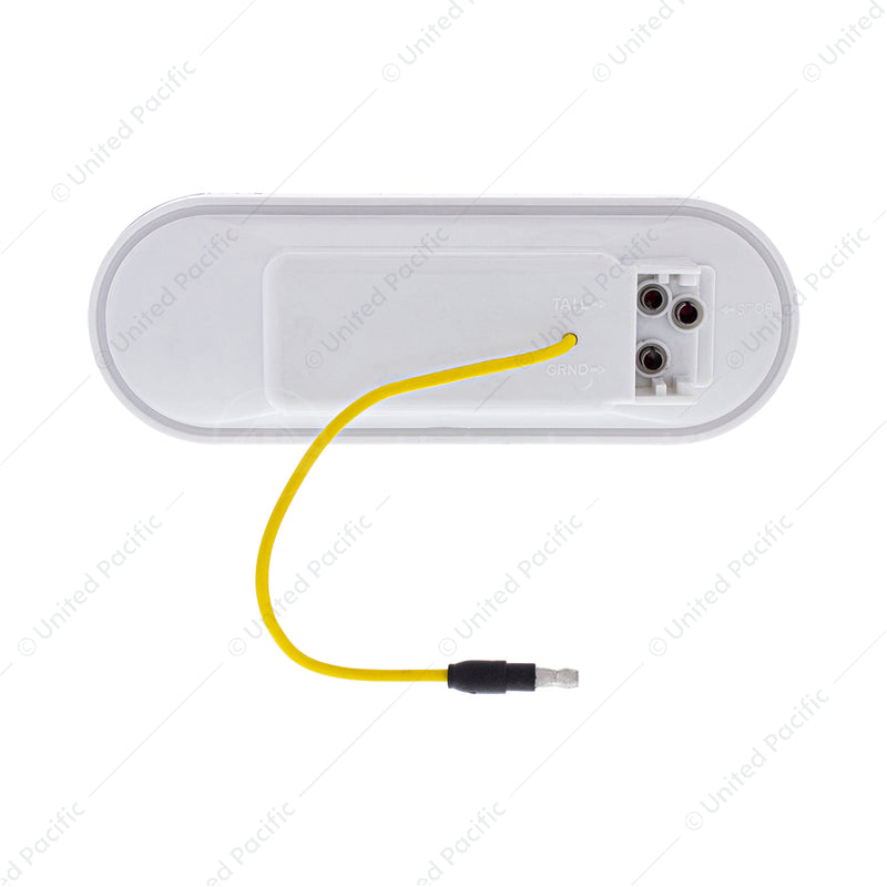 36723 13 LED 6" Oval Double Fury (Stop, Turn & Tail) With Warning Light - Red & Amber LED/Clear Lens