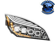 QUAD-LED HEADLIGHT WITH LED DRL & SEQ. SIGNAL FOR 2018-2023 FREIGHTLINER CASCADIA (Choose Color) (Choose Side) HEADLIGHT Chrome / Passenger's side Dark Slate Gray