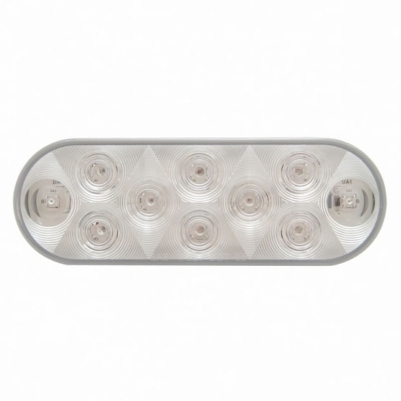 Luz utilitaria ovalada de 10 LED de 6" - LED blanco/lente transparente (a granel)