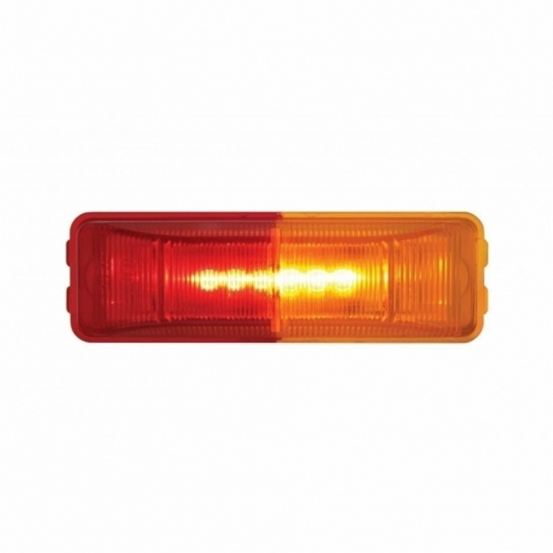 Luz de montaje en guardabarros rectangular de 6 LED (liquidación/marcador) con lente ámbar y roja (a granel)