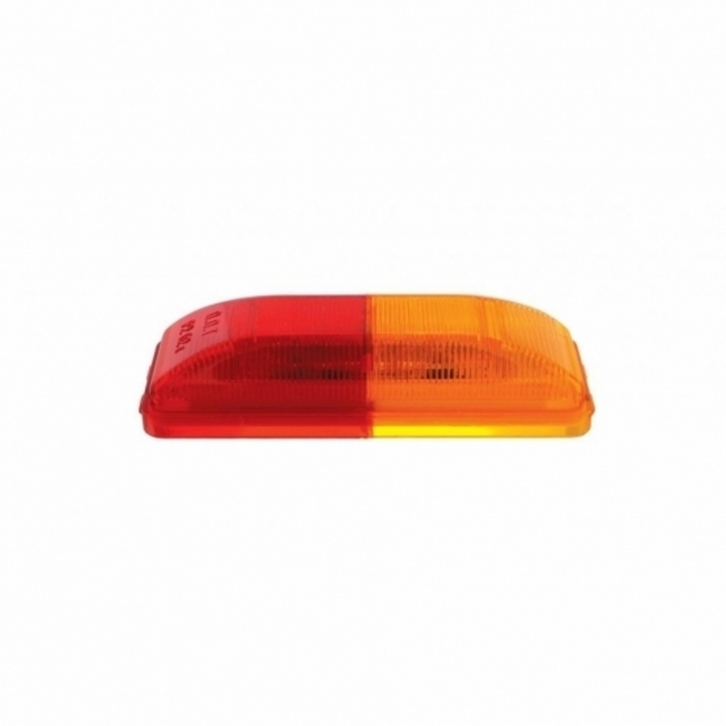 Luz de montaje en guardabarros rectangular de 6 LED (liquidación/marcador) con lente ámbar y roja (a granel)