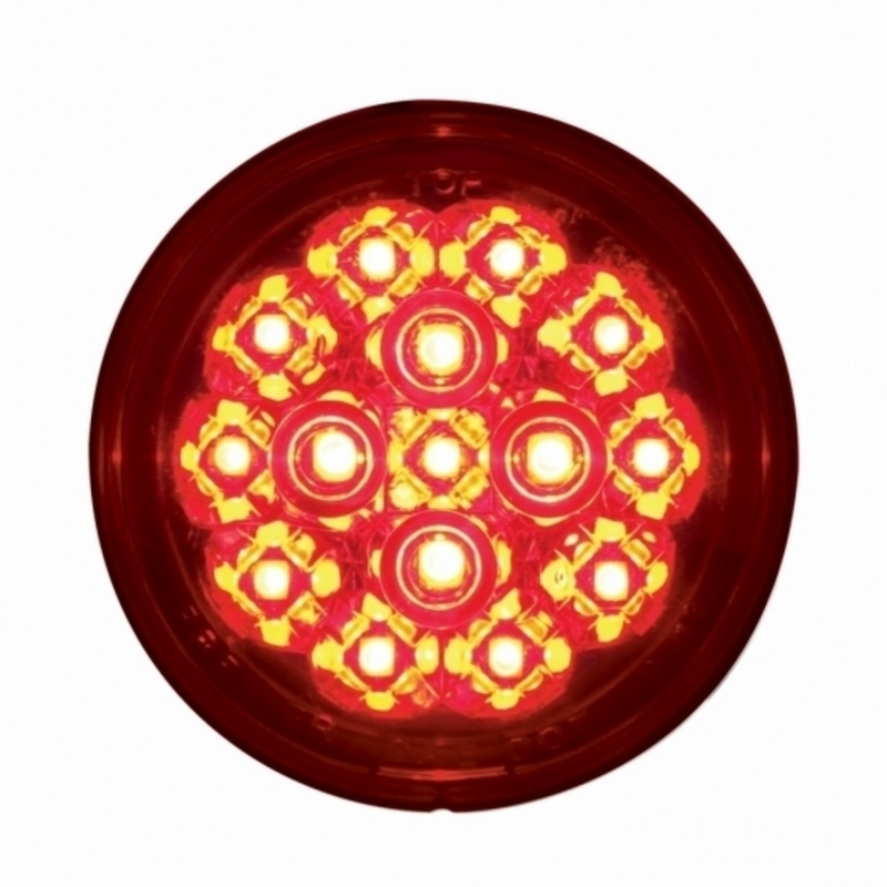 UP-36775 15 LED 2-3/8" Dual Function Harley Signal Light - Red LED/Red Lens