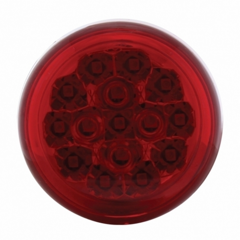 UP-36775 15 LED 2-3/8" Dual Function Harley Signal Light - Red LED/Red Lens