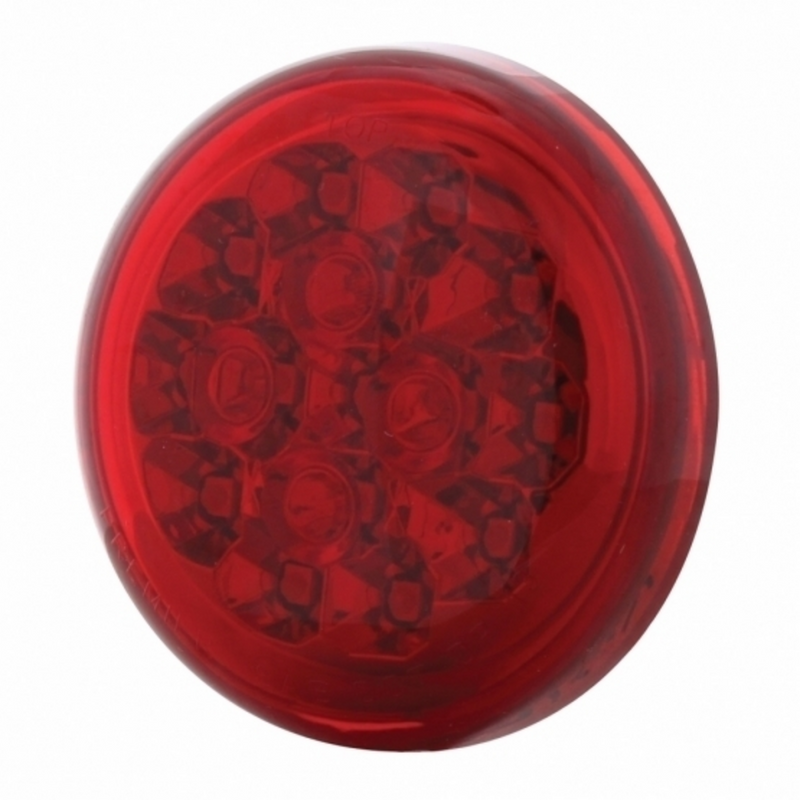 UP-36775 15 LED 2-3/8" Dual Function Harley Signal Light - Red LED/Red Lens