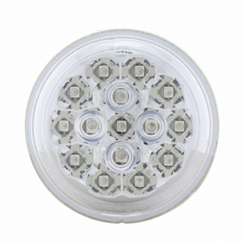 Luz de señal Harley de doble función de 15 LED de 2-3/8" - LED rojo/lente transparente