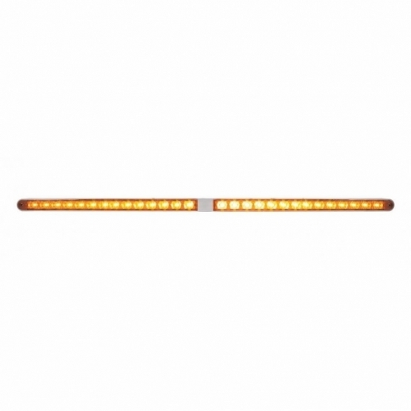 Dual 14 LED 12" Light Bars With Bezel - Amber LED/Amber Lens