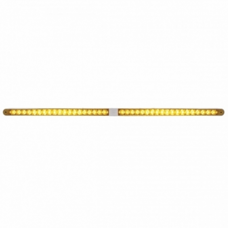 Barras de luz reflectoras duales de 14 LED de 12" con bisel - LED ámbar/lente ámbar