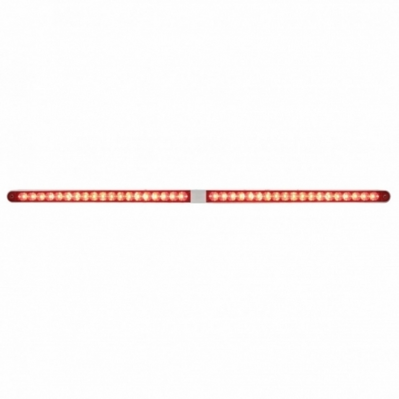 Dual 14 LED 12" Reflector Light Bars With Bezel - Red LED/Red Lens