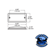 368 5.83″X2.80″ LED Dome/ Interior Light, Rectangular, Multi-volt Light Gray
