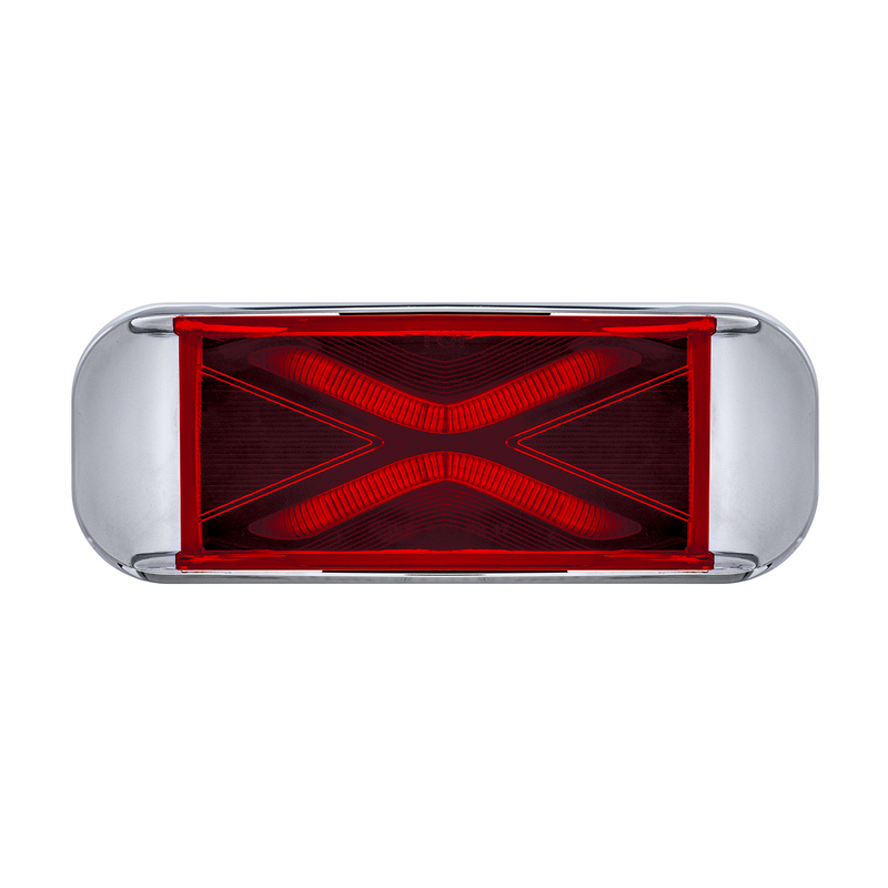 4 LED Saber Rectangular Marker Light With Red Lens
