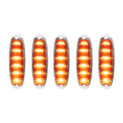 6 Amber LED Cab Lights For 2008-2017 Freightliner Cascadia - Clear Lens (5-Pack)