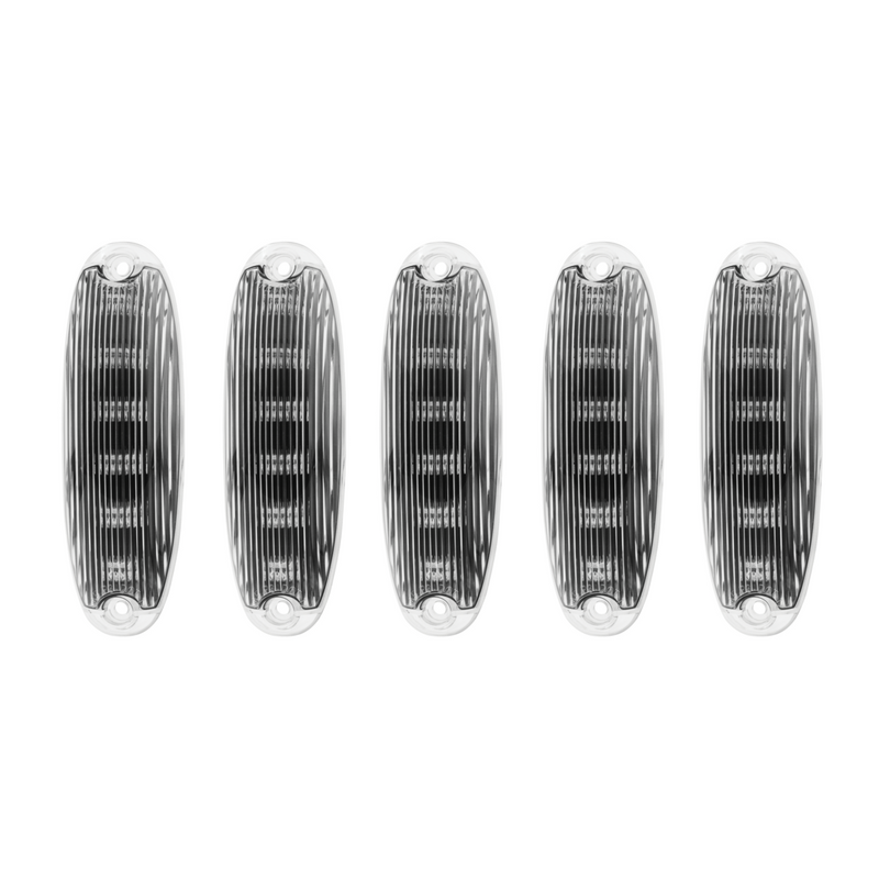 6 Amber LED Cab Lights For 2008-2017 Freightliner Cascadia - Clear Lens (5-Pack)